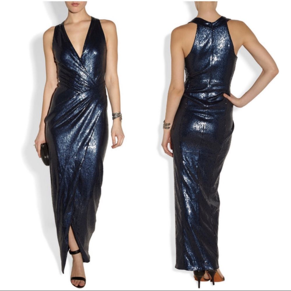 Donna Karan NY Sequined Blue Gown